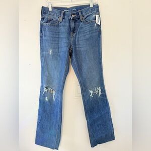 NWT Old Navy Low Rise Bootcut Jeans Distressed Y2K 2000s Vintage Denim Size 2